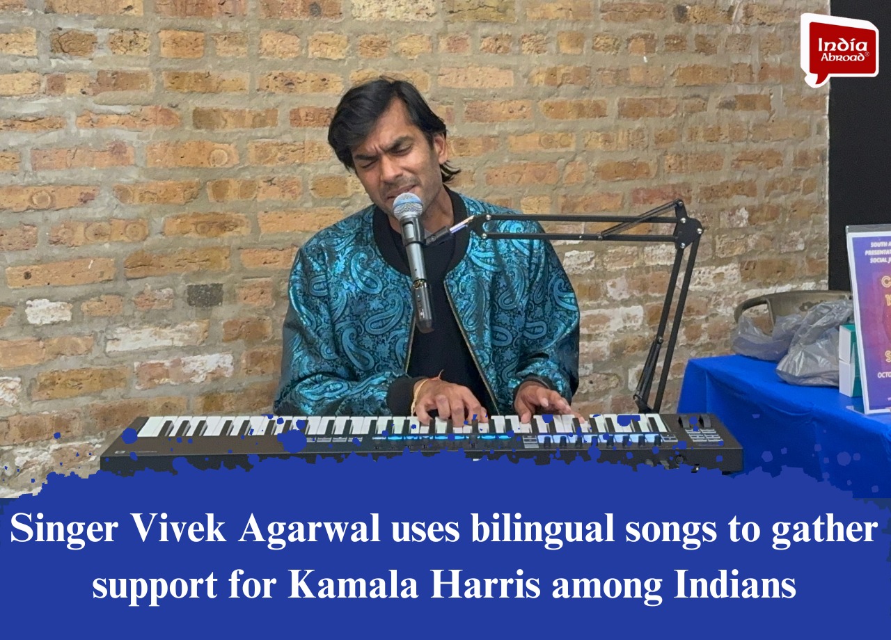 Singer Vivek Agarwal uses bilingual songs to gather support for Kamala Harris among Indians